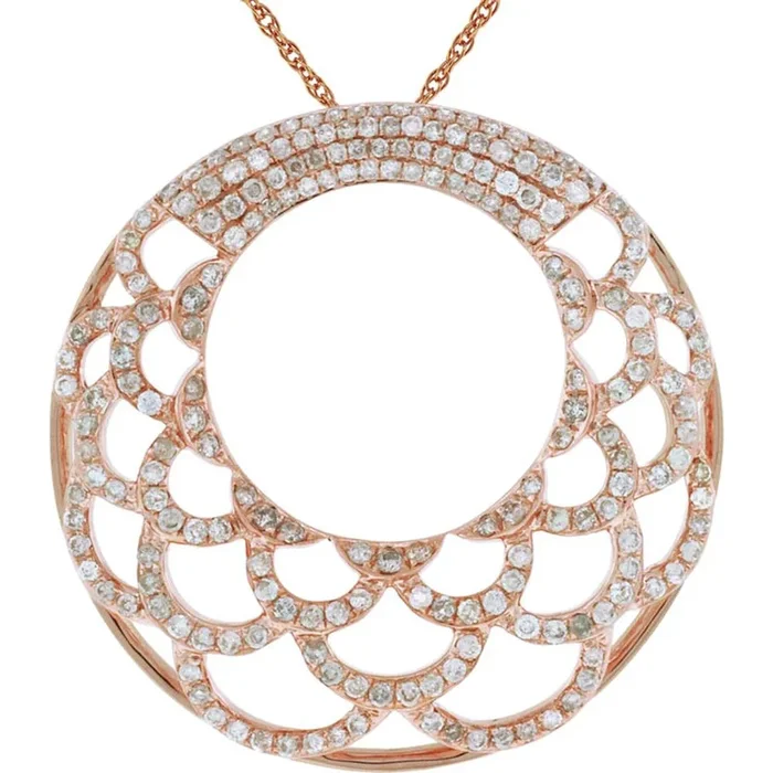 Royal 14K Rose Gold Diamond Necklace with 1.00 Carat Round Diamond