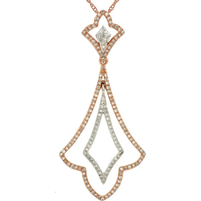 Royal 14K Rose Gold Diamond Pendant – 0.62 Carat Total Weight