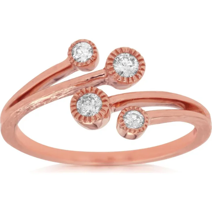 Royal 14K Rose Gold Diamond Ring – 0.17 Carat Total Diamond Weight