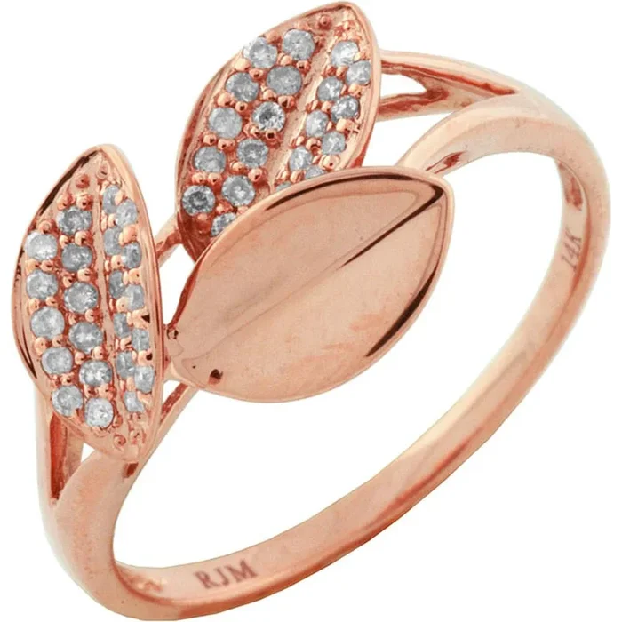 Royal 14K Rose Gold Diamond Ring – 0.18 Carat Total Diamond Weight