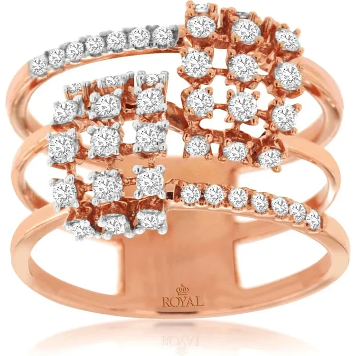 Royal 14K Rose Gold Diamond Ring – 0.62 Carat Total Diamond Weight