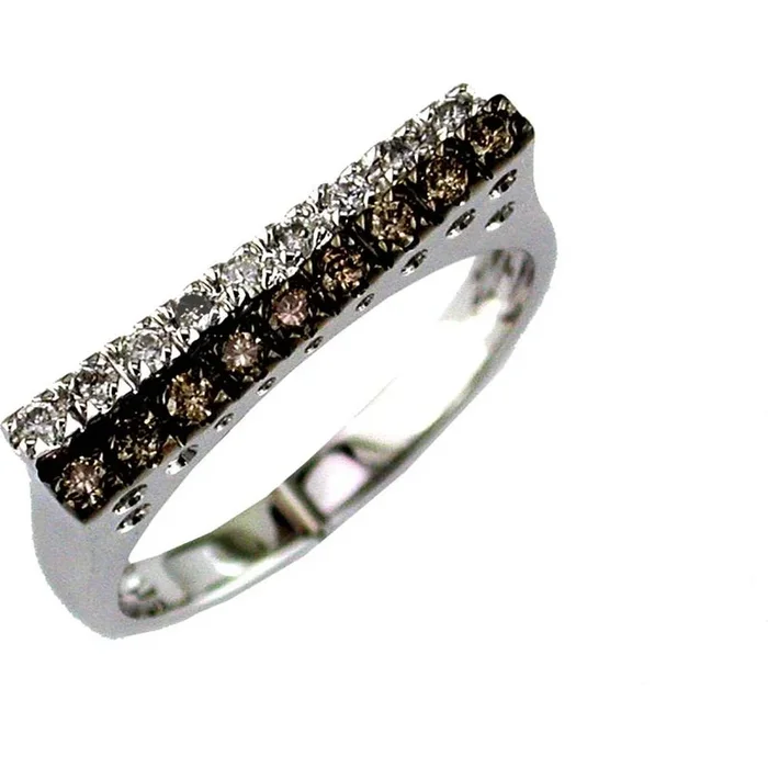 Royal 14K White Gold Diamond & Mocha Diamond Ring – Elegant Expression of Devotion