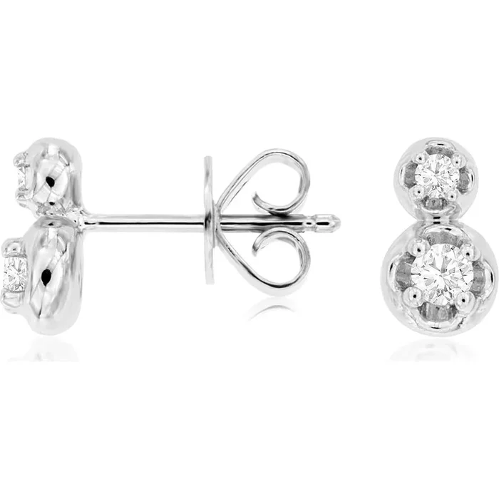 Royal 14K White Gold Diamond Earrings – Elegant Allure