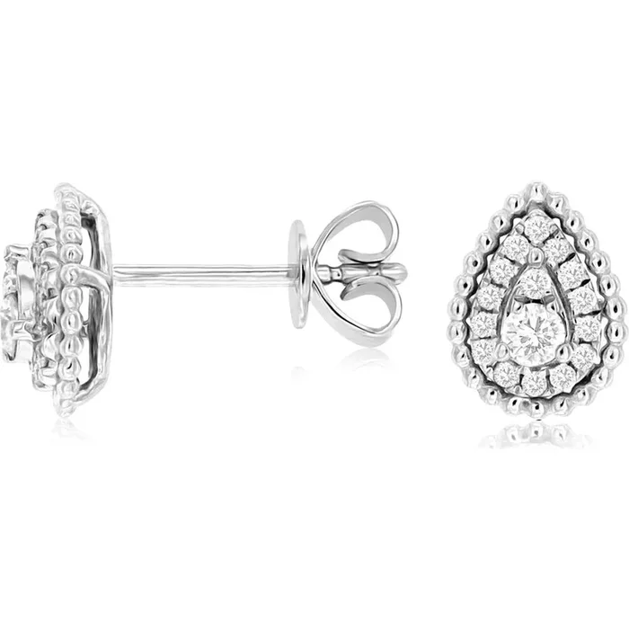 Royal 14K White Gold Diamond Earrings – Sparkling Elegance