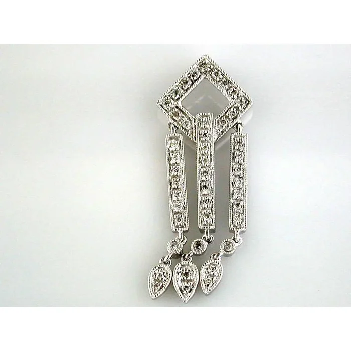 Royal 14K White Gold Diamond Pendant – 0.20 Carat Round Diamond