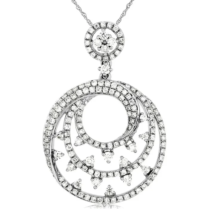 Royal 14K White Gold Diamond Pendant – 0.91 Carat Total Diamond Weight