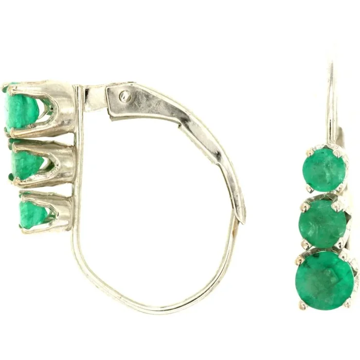 Royal 14K White Gold Emerald Earrings – Timeless Sophistication