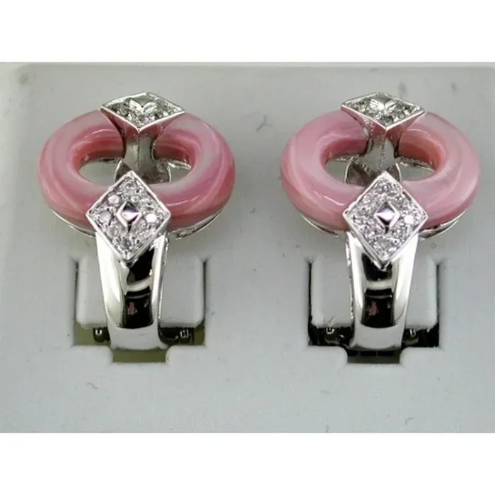 Royal 14K White Gold Pink Morganite and Diamond Earrings – Exquisite Elegance