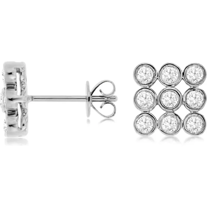 Royal 14K White Gold Sparkling Diamond Stud Earrings – 0.60 Carat