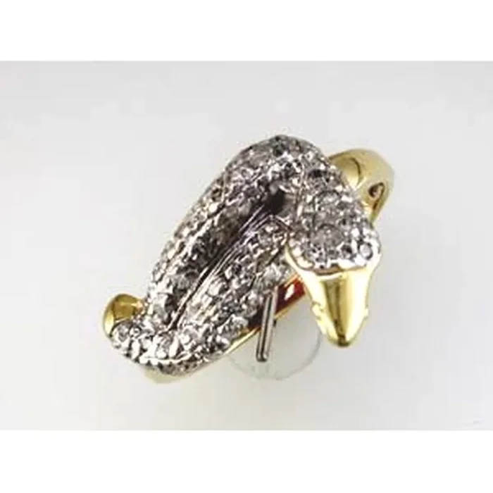 Royal 14K Yellow Gold Diamond Snake Ring – 0.30 Carat Total Diamond Weight