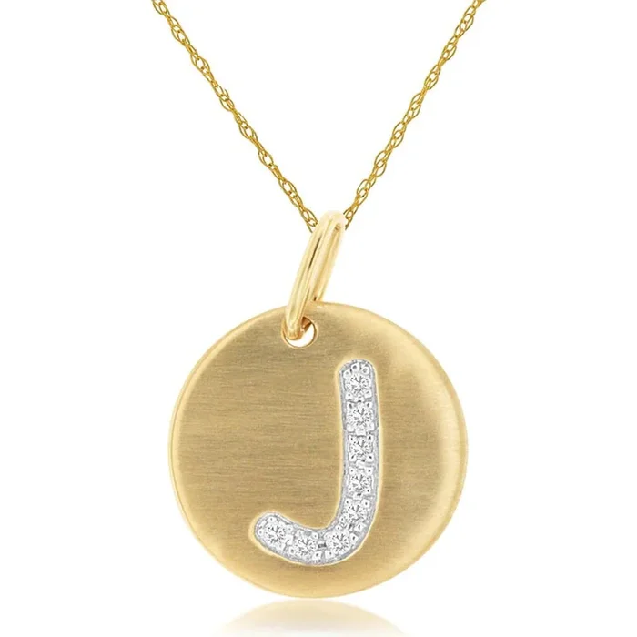 Royal 14K Yellow Gold Initial Diamond Pendant “Letter: J” – Personalized Elegance