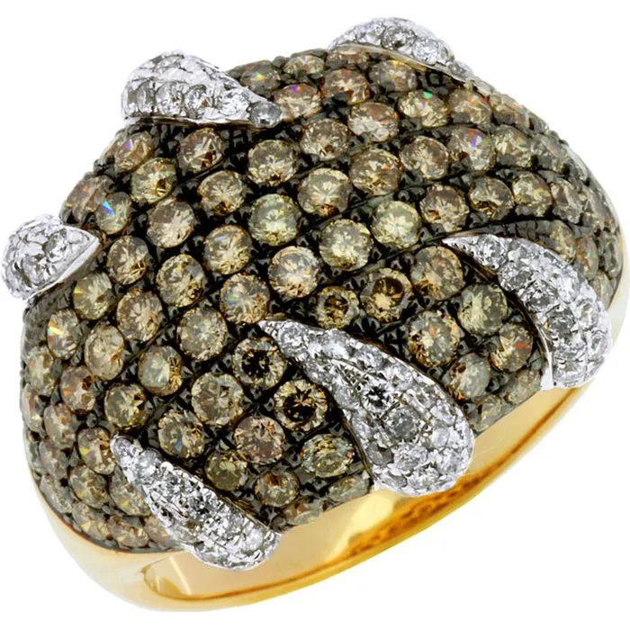 Royal 14K Yellow Gold Mocha Diamond Ring – 2.40 Carat Main Stone