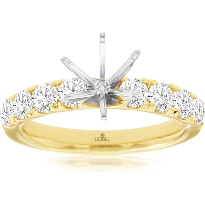 Royal 14K Yellow Gold Semi Mount with Customizable Gemstone Setting