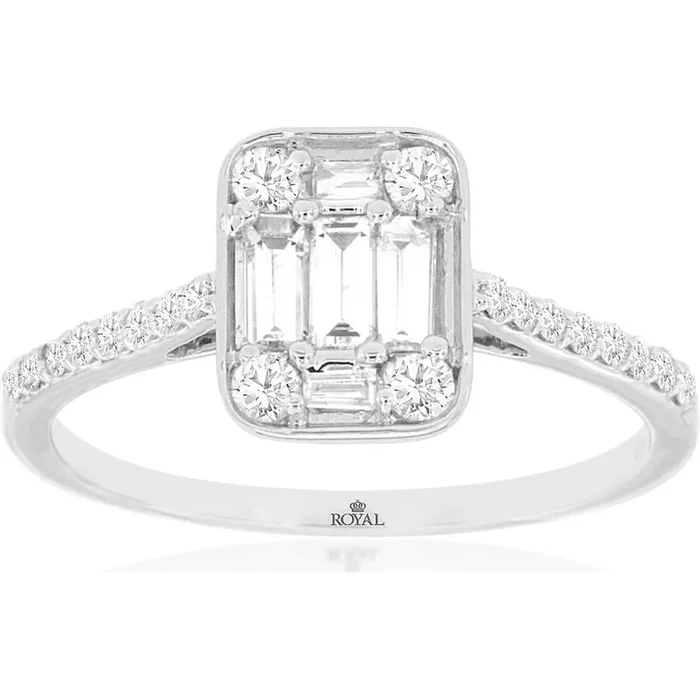 Royal Dazzling 14K White Gold Diamond Engagement Ring – Eternal Love & Commitment