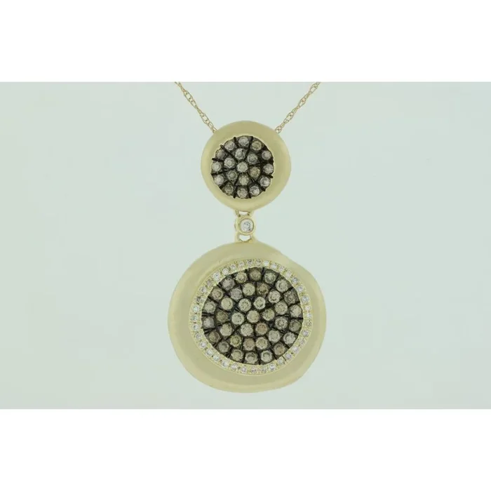 Royal Dazzling 14K Yellow Gold Diamond & Mocha Diamond Pendant