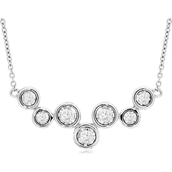 Royal Illuminate Collection: 14K White Gold Diamond Necklace – 0.50 Carat