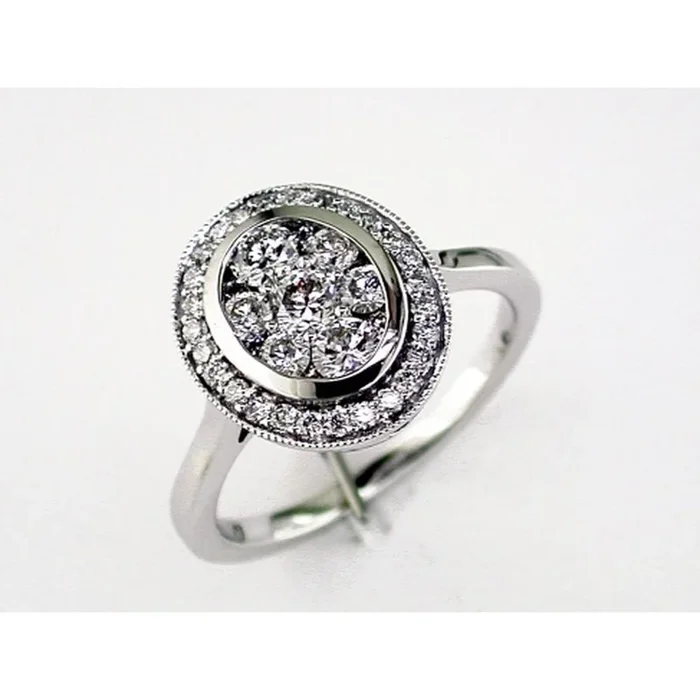 Royal Radiant 14K White Gold 1.00 Carat Round Diamond Engagement Ring