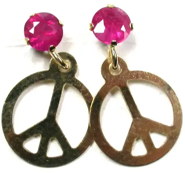 RUBY 10K YELLOW GOLD EARRINGS GTJA234