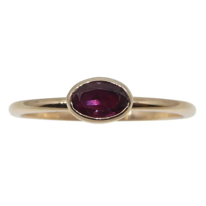 Ruby Stacker Ring set in 10k Pink/Rose Gold
