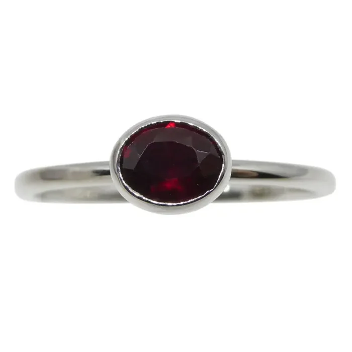 Ruby Stacker Ring set in 10k White Gold