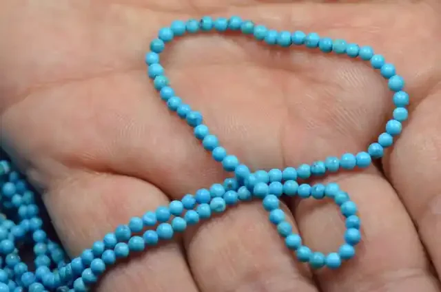 SALE 16 inch 3mm turquoise beads aa
