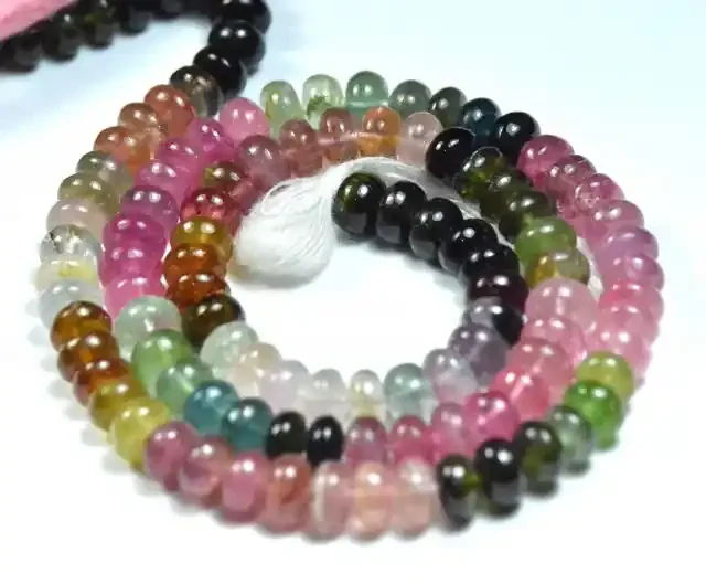 SALE 5.5mm 7 inch tourmline smooth beads