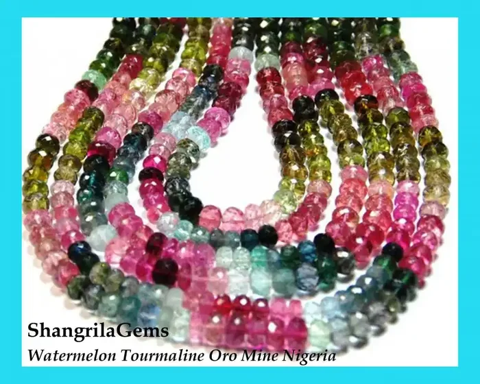 SALE 5 – 6mm AAA WATERMELON TOURMALINE beads15