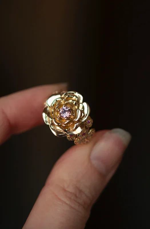SAMPLE OOAK – Pink Sapphire Paeonia Supreme – Size 6