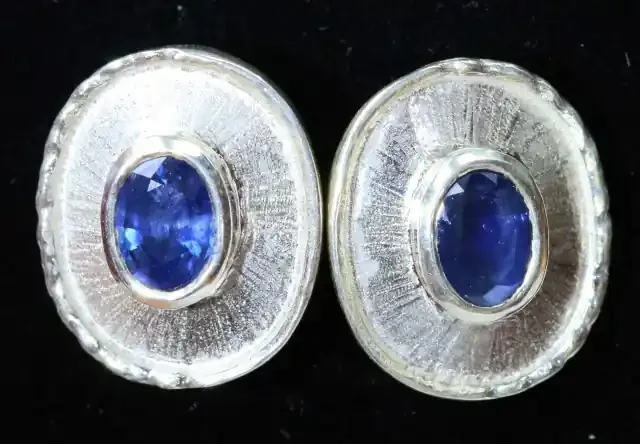 Sapphire set Earrings,Pendant and Ring size 8.5 Bu1194