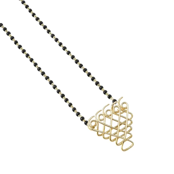 Saraswati Mangalsutra ( Motif size : Small ) | 92.5 Silver | 22K Gold Plated