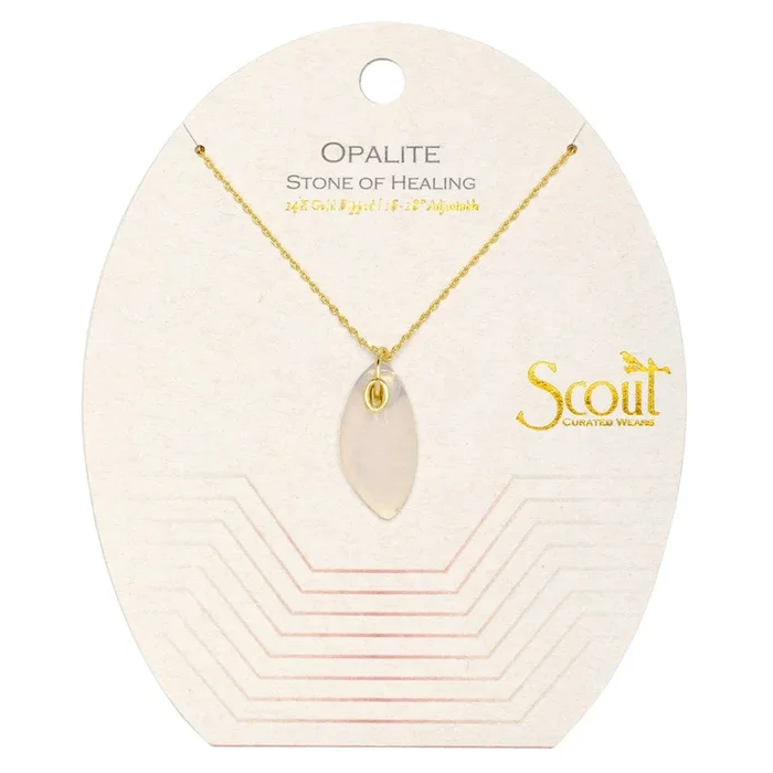 Scout Organic Stone Necklace Opalite/Gold