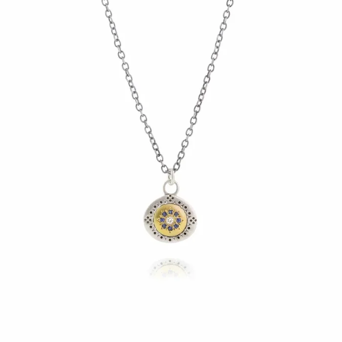 Seeds of Harmony Charm with Sapphire Floret Necklace