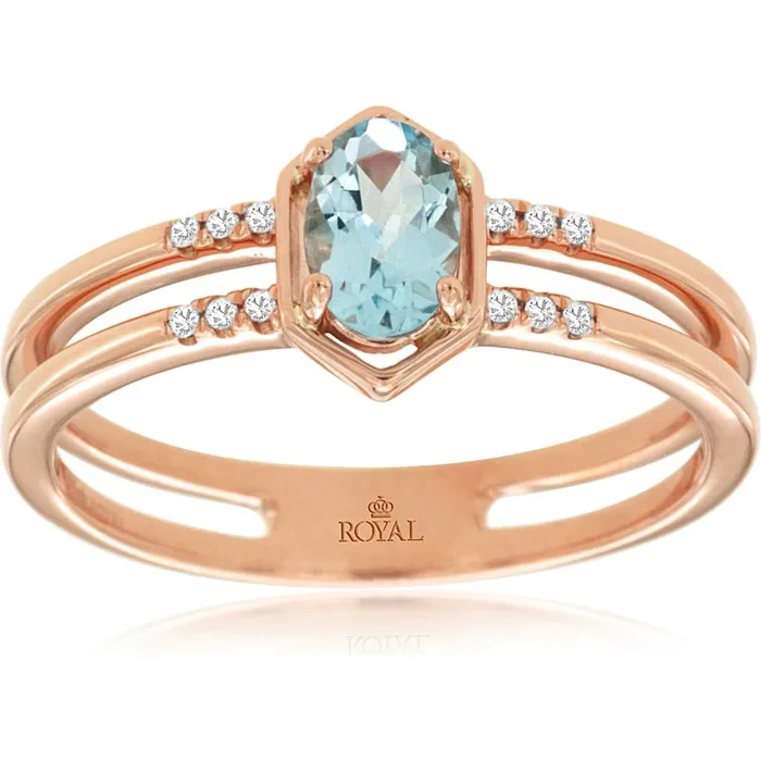 Serene Seas 14K Rose Gold Aquamarine & Diamond Ring