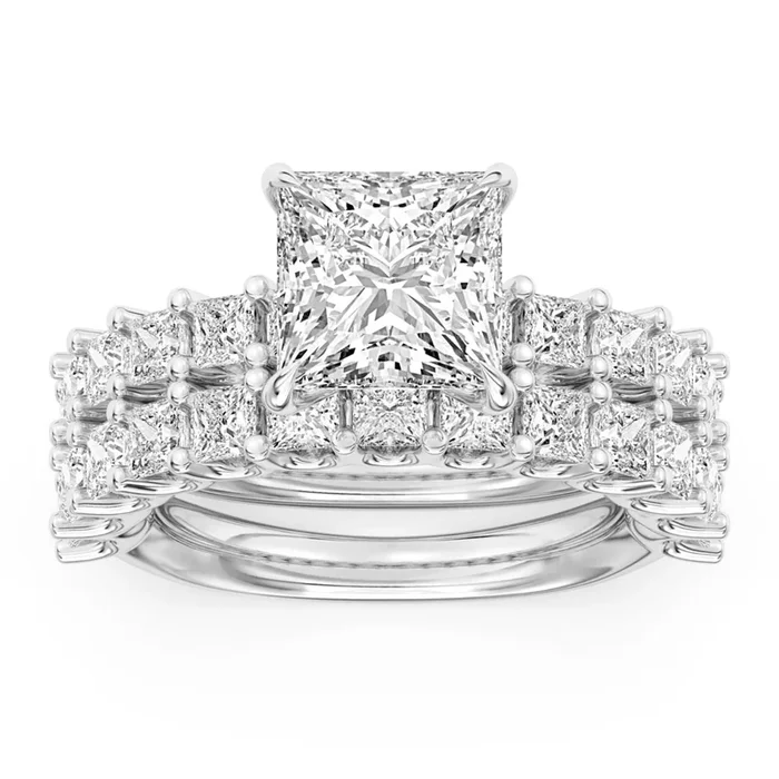 Signature EcoLove Diamond Dreams 6-1/3 CTW 100 Facet Centurion Lab Grown Diamond Bridal Set in Platinum