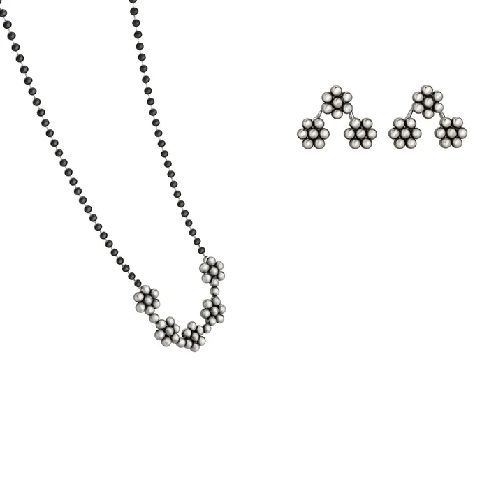 Silver 5 Kudi Mangalsutra Set