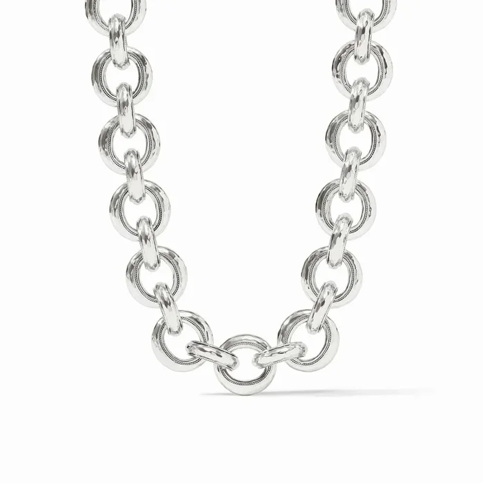 Silver Cannes Link Necklace