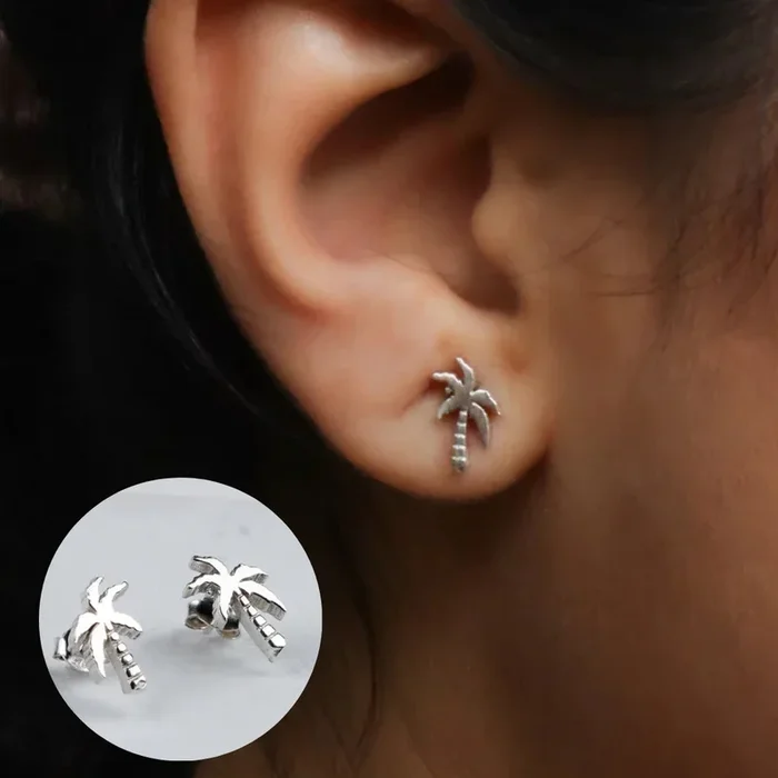 Silver Coconut Tree Stud | 92.5 Silver