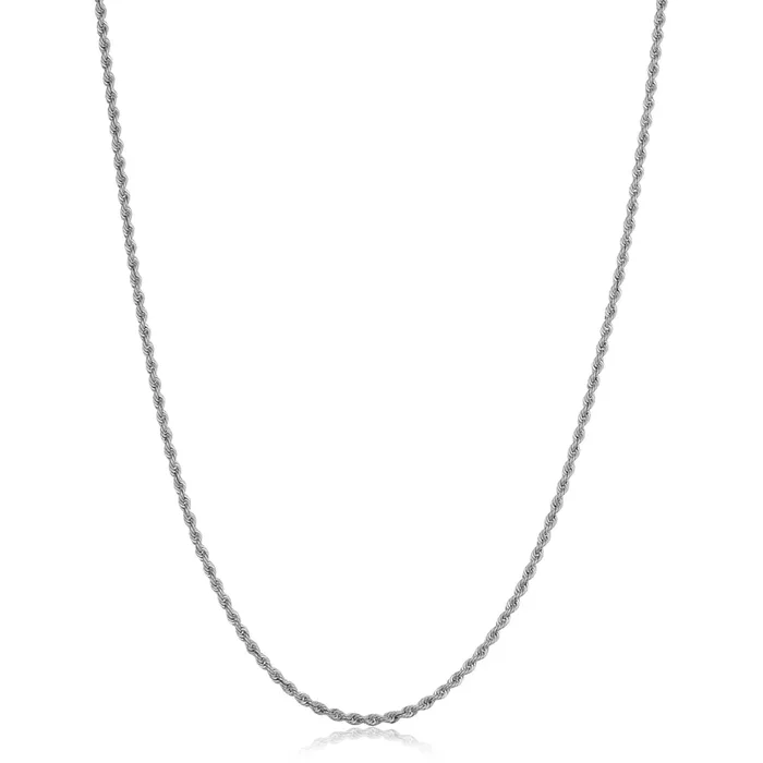 Silver Diamond Cut Rope Chain