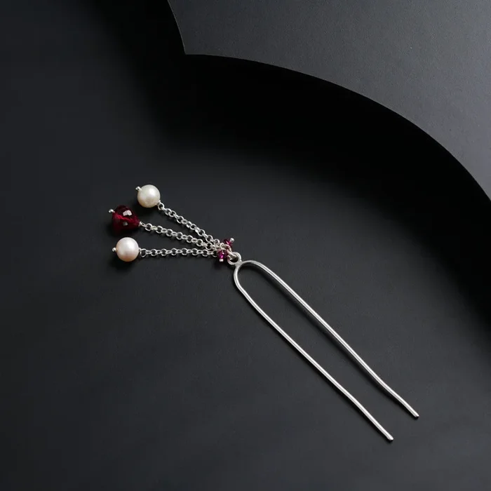 Silver Juda Pin (Ruby, Fresh water Pearls)