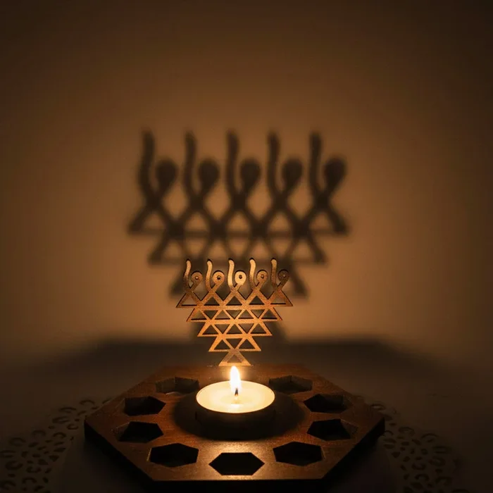 Silver Saraswati Shadow Diya