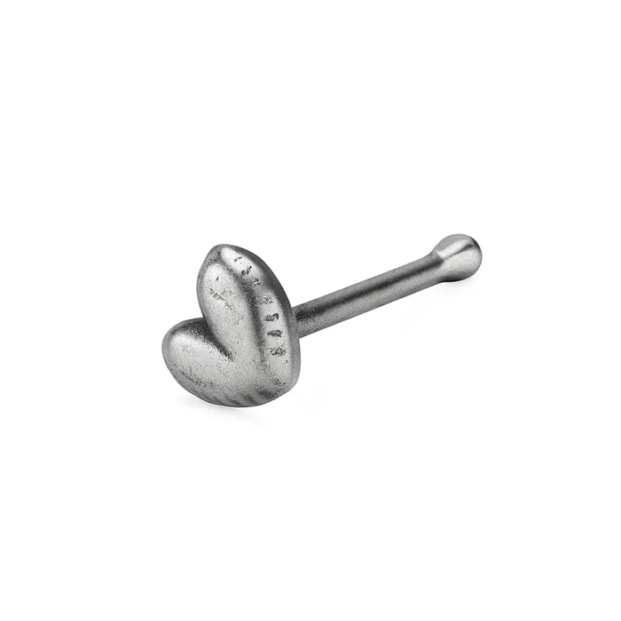 Silver Tiny Heart Nose Pin