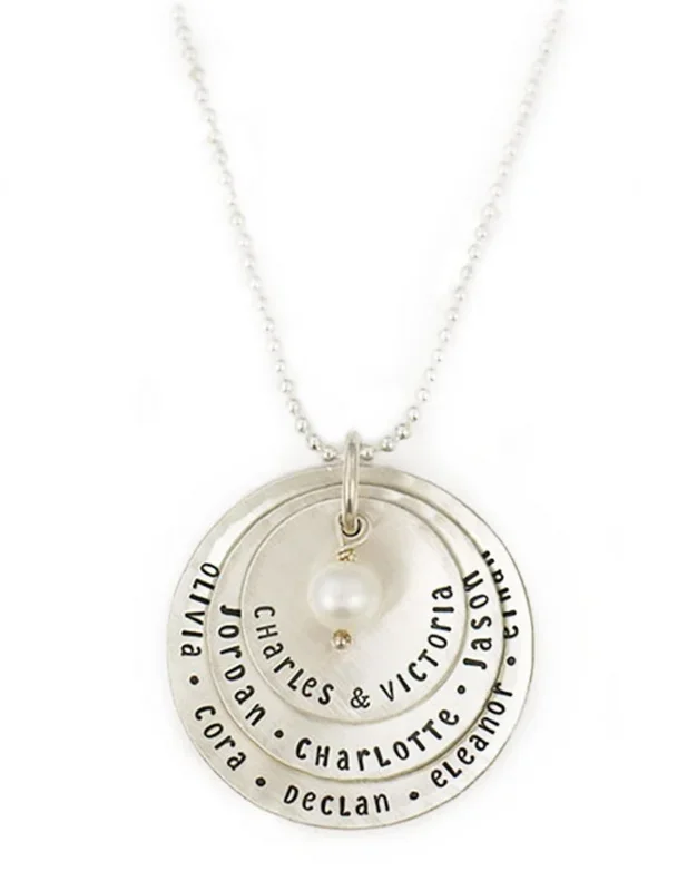 Silver Triple Metal Layers Necklace