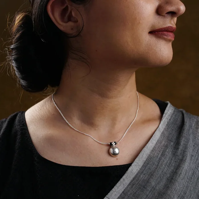 Silver Vatee Mangalsutra (Big)