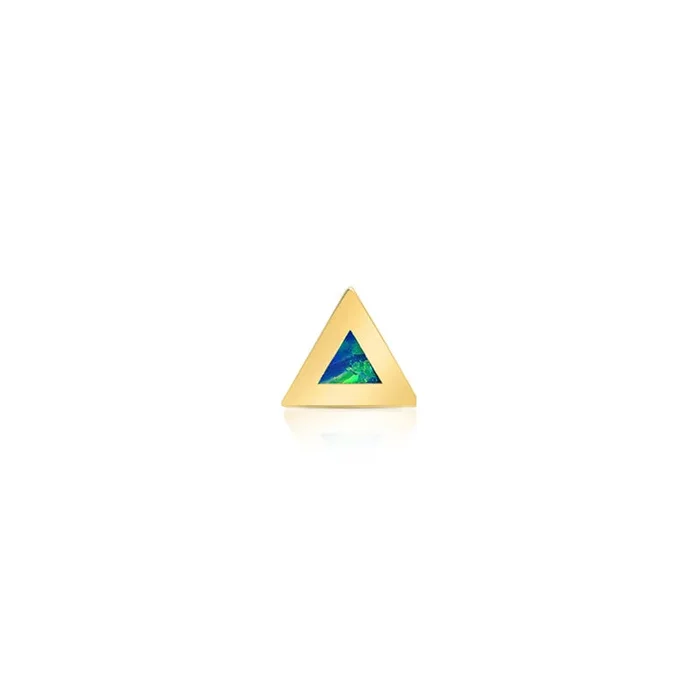 Single Opal Inlay Triangle Stud
