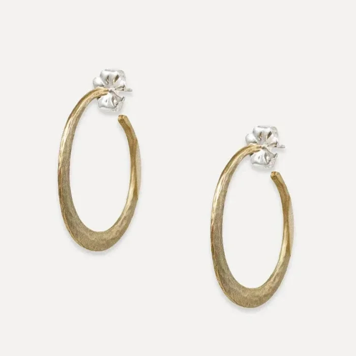 Small Amaya Hammered Hoops