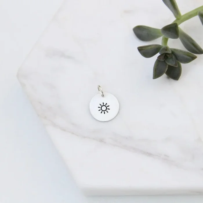 Small Disk With Hand Stamped Sun