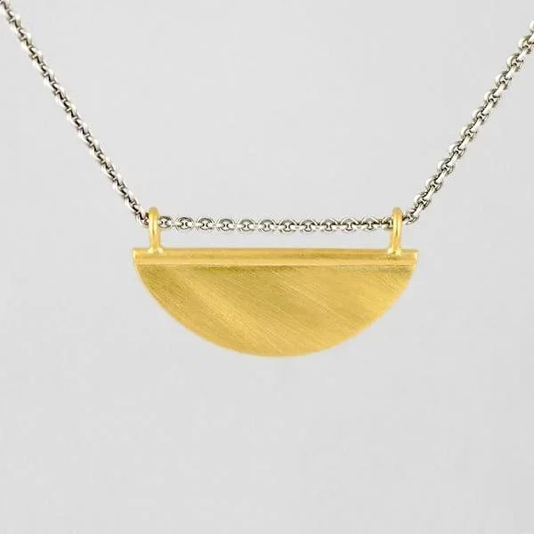 Small Half Disc Amulet Necklace