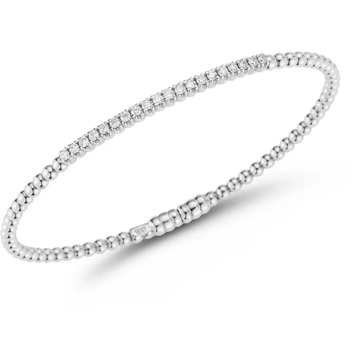 Sofer Jewelry – 14K White Gold Diamond Bar Bangle with 0.35 Carats of Diamonds