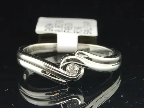 Solitaire Round Diamond Engagement Ring 10K White Gold Promise Band 1/20 Ct.