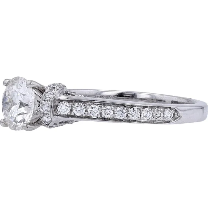 Sparkling 14K White Gold 1 Carat Diamond Center Engagement Ring